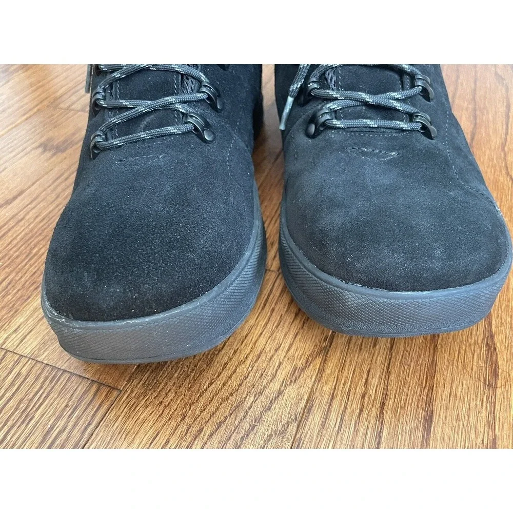 Bearpaw Men‎ 11 Dominic Boots Black Suede Waterproof Sheepskin Insole Leather